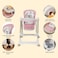 Teknum 5-IN-1 Swing with High Chair with Lockable wheels - Pink