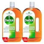 Buy Dettol Anti-Bacterial Antiseptic Disinfectant Liquid 1L Pack of 2 in UAE