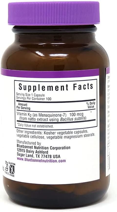 Bluebonnet Vitamin K2 100 Mcg Capsules