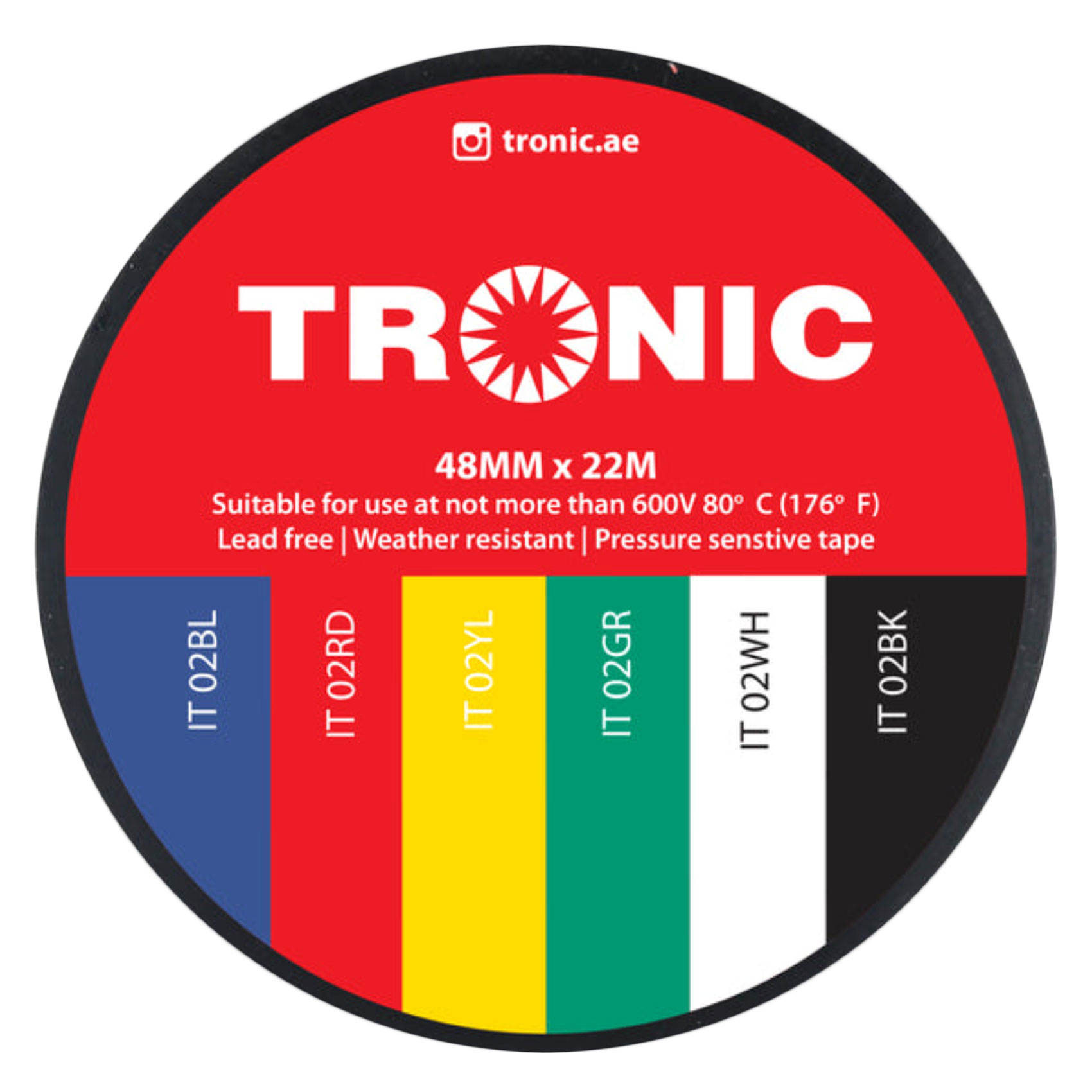 TRONIC INSULATING TAPE BLACK 02BK