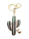 Crystal Cactus Enamel Keychain