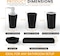 AC&amp;L Bathroom Accessories Set, 5 Pcs Plastic Bathroom Counter Vanity Set, Liquid Soap Dispenser, Toothbrush Holder, Soap Dish, Q tips Tumbler, Vanity Tray, Modern Bathroom Decor Organizer (black)