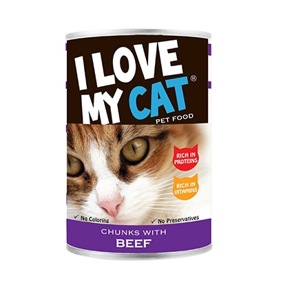 I Love Mycat Beef Chunks Cat Food 400g Online Carrefour Lebanon