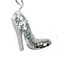 Silver Sequin and Rhinestone Stiletto Christmas Hanging Decor 9x11cm