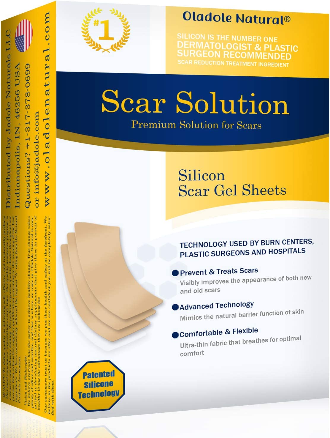 Buy Oladole Natural Scar Solution Professional Grade Silicone Scar ...
