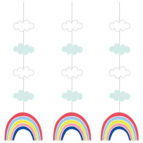 Creative Converting- Over The Rainbow Hanging Cut Outs 39in 3pcs&lt; &gt;Multicolor&lt; &gt;