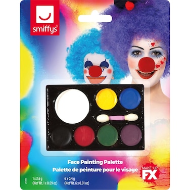 Smiffys 7 Colours Face Painting Palette with Applicator and Greasepaints
