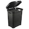 Esqube Laundry Basket, Black with Lid, 50L Capacity