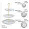 Aiwanto 3-Tier Cupcake Stand Tower Dessert Display Plate Serving Tray Dish Treat Stacked Pastry Fruit Serving Platter Carrier for Gift Tea Party Restaurant