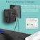 BLUE OCEAN 35.5W Quick Charge Travel Adapter With 3 Usb Ports - 1 Type C 3.0A &ndash; 1 PD 20W/QC 3.0 Universal Travel Adapter, One Adapter For Phones, World Power Socket Plugs Auto Switch With Pouch- BLACK