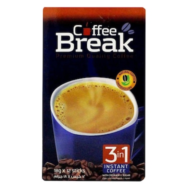 Coffee Break 3 In 1 Instant Coffee Mix 18g x Pack of 12