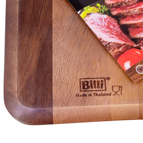 BILLI&reg; Wooden Chopping Board with Handle - Acacia Wood Pizza Peel/Cutting Board/Serving Tray, Pizza Paddle, Brown 32 X 15 X2Cm