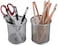 Generic Mesh Desktop Organizer Round Metal Pen Ruler Eyebrow Pencil Makeup Brush Cup Holder Home Office 2 Pcs (Purple)