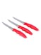 Royalford 3-Piece Steak Knife Set And Teeth Blade Red 13Cm