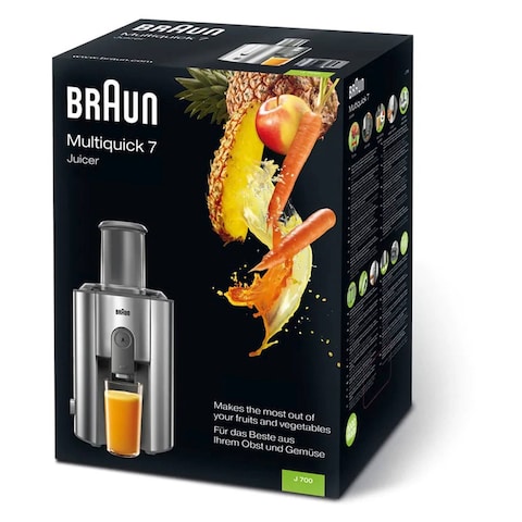 Braun Anti Splash Stainless Steel Juice Extractor J700 Grey 2L