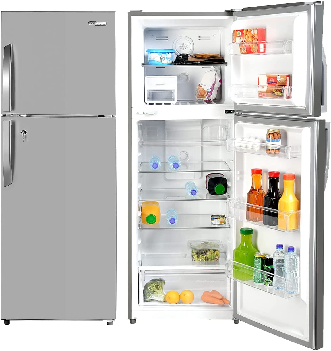 Super General 333L Net Capacity Double Door Refrigerator, Inox, SGR410I