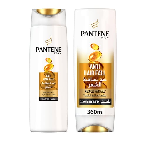 Pantene Anti Hair Fall Shampoo - 600ml + Conditioner - 360ml