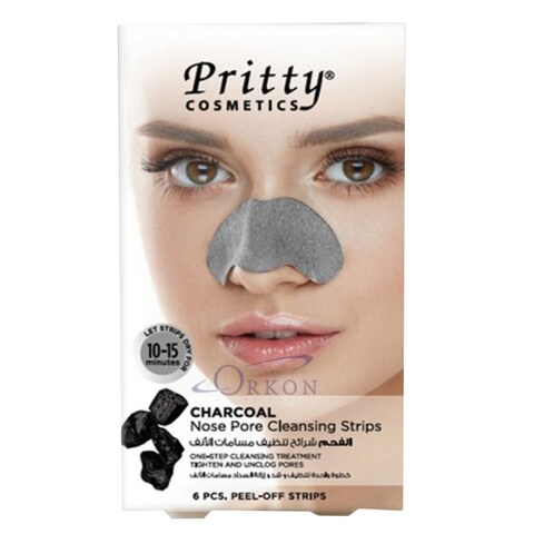 PRITTY CHARCOAL NOSE PORE STRPS 6&#39;S