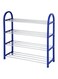 Generic 4-Tier Shoe Rack Blue/Silver 58X18X5cm