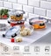 AtrauX 2-Pcs Round Glass Storage Containers Lunch Box with Lids, Meal Prep Containers-1300ml