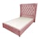 In House Lychee Velvet Bed Frame - Queen - 200x140 cm - Light Pink