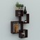 Wooden Twist Rafuf Intersecting Floating Wall Shelves with 4 Shelves Brown