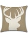 RISHAHOME Deer Printed Cushion Cover Cotton Blend Brown/White 45x45cm