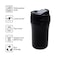 Eazy Kids Insulated Tumbler Water Bottle - Black, 400ml