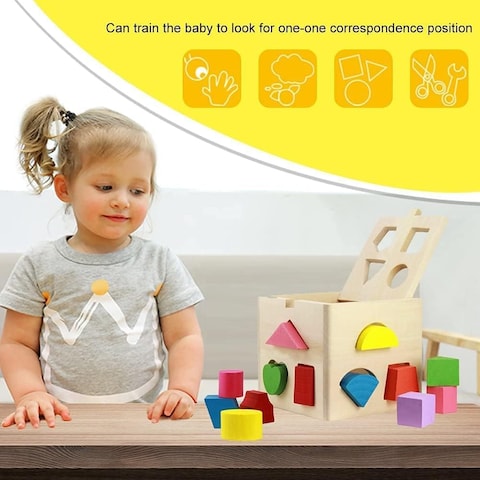 Wooden Geometry Toy, Children&#39;s Sorting Cube, Educational Toy, Sorting Toy