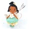 Handmade Natural Cotton Crochet Tiana Princess Toy Doll for Baby Friend Amigurumi Crochet Sleeping Buddy for Kids and Adults, 25cm