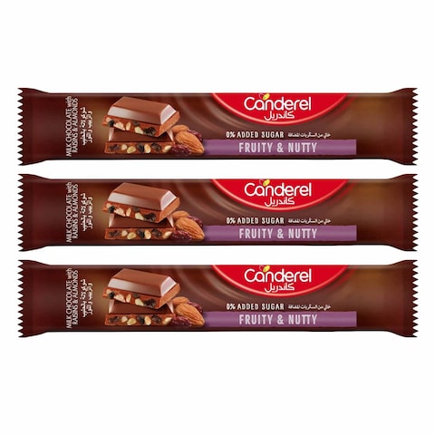 Canderel Fruit And Nutty Chocolate Bar 30g x Pack of 3