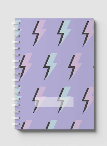 Lowha Spiral Notebook With 60 Sheets And Hard Paper Covers With Aesthetic Thunder Colored Design, For Jotting Notes And Reminders, For Work, University, School