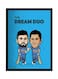 Spoil Your Wall MS Dhoni And Virat Kohli Wall Poster With Frame Blue/Black/Beige 40x55cm