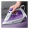 Braun Steam Iron SI 1080, 2000 W, 220 ml, Violet and White, TexStyle 1, Thermostat Knob
