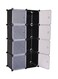 8 Cells Multifunctional Deatchable Storage Cabinet Clear/Black 4 to 5feet