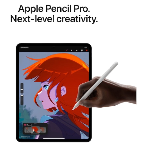 Apple iPad Pro Tablet, 512GB, Space Black, 12 MP Camera, 13 Inch Screen Size, Standard Glass, Wi-Fi + Cellular