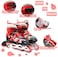 EASY FUTURE Inline Skates Adjustable Size Roller Skates with Flashing Wheels for Outdoor Indoor Children Skate Shoes Including Full Protective Gear Set Red Medium (35-38)