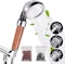 Filtered Hand Held Shower Head Ionic Shower Head Help Reduces hair loss.Shower Filter Rainfall Spa Water Saving, Purifies Water, Remove Chlorine (Transparent)