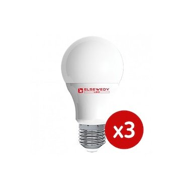 لمبة ليد من السويدي - 9 وات - ضوء أصفر - 3 لمبة