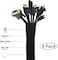 Cable Management Sleeve, JOTO Cord Management System for TV/Computer/Home Entertainment, 19-20 inch Flexible Cable Sleeve Wrap Cover Organizer, 4 Piece - Black