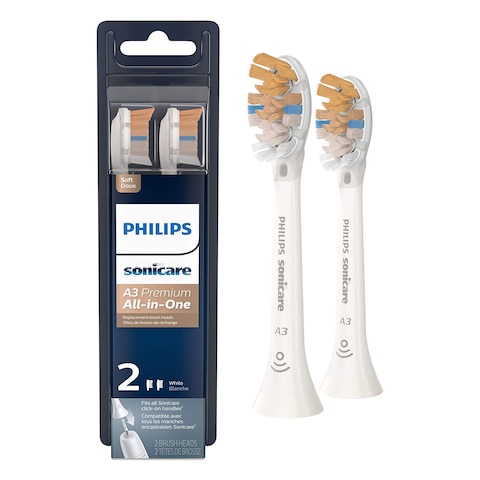 Philips A3 Premium All-in-One Standard Sonic Toothbrush Heads HX9092 White 2 PCS