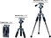 COOPIC T10 Heavy Duty Aluminum Camera Mount Portable Tripod Stand with Mobile Holder Non Skid Feet and Pan Bar Included Compatible with iPhone, Android Phone, DSLR for YouTube Video