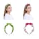 Aiwanto 2Pcs Bow Knot Fashion Headband Printed Design Hair Accessory for Ladies (Yellow Green/Pink)