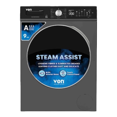 Von Washing mashine 9Kg Valw-09Fvk- Front Load Silver
