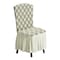 6-Piece Woven Jacquard Stretch Fit Dining Chair Covers Set Cream