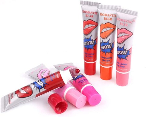 Romantic bear 6-Piece Peel-Off Lip Gloss Mask Tint Pack - (Multicolour)