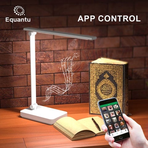 Equantu SQ-905 LED Table Lamp Qur&#39;an Speaker/Eye Protection Light With Wireless Charging For Mobile Phone Plus 26 Reciters and 28 Translations