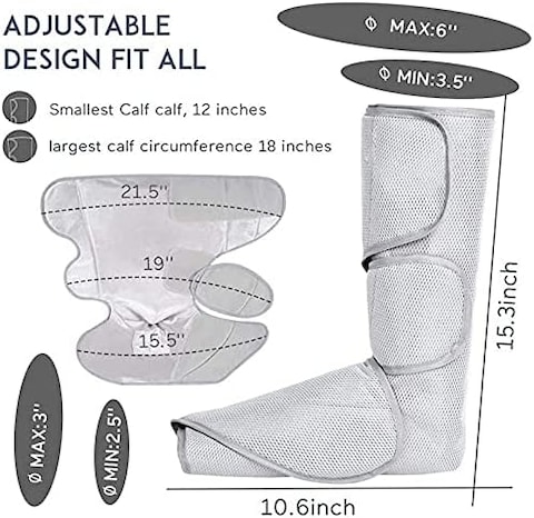 Hiciti Leg Massager With Heat Air Compression Massage For Foot &amp; Calf Helpful For Circulation And Muscles Relaxation, Massage For Calves Legs Ankles And Feet 3 Intensities 6 Modes