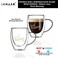 1CHASE&reg; Double Wall Good Morning Printed Glass Mug with Handle for Juice Wine Tea Coffee, Breakfast Cup Cocktail Mug for everyday use, 350 ML ,2Pcs Set.