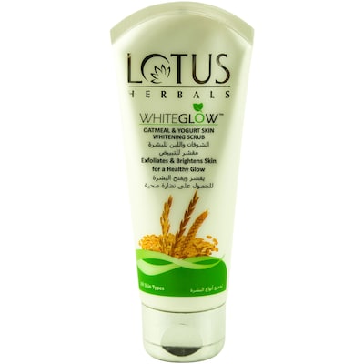 Lotus Herbals Whiteglow Oatmeal And Yogurt Skin Whitening Scrub Clear 100g
